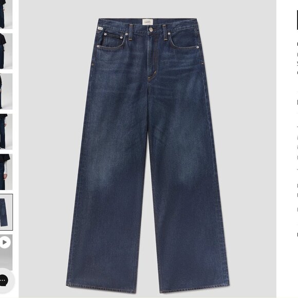 Citizens of Humanity Paloma Baggy High Rise Wide Leg Jeans Gamut Denim Size 28 - Picture 2 of 9